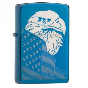 Zippo 29882 Eagle And Flag Design Lighter.   Windproof Lighter With Di