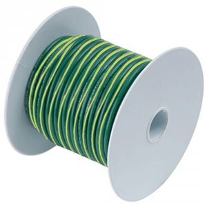 Ancor 109302 Green Wyellow Stripe 10 Awg Tinned Copper Wire - 25'