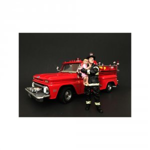 American 77510 Firefighter Saving Life With Baby Figurines  Figures Fo