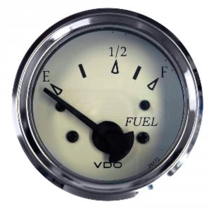 Vdo 301-15278 Cockpit Marine 52mm (2-116) Fuel Level Gauge - White Dia