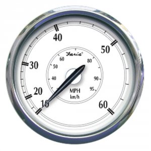 Faria 45009 Newport Ss 5 Speedometer - 0 To 60 Mphthe Newport Stainles