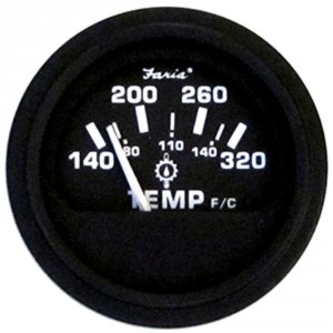 Faria 23002 Faria 2 Heavy-duty Oil Temp Gauge (140deg; To 320deg; Fc) 