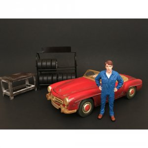 American 77444 Brand New 118 Scale Of Mechanic John Inspecting Figurin