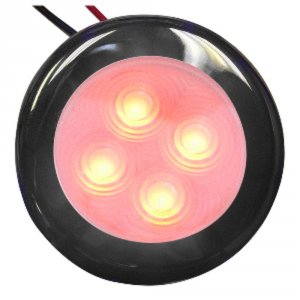 Aqua 16407-7 Bogota 4 Led Round Light - Red Led With Stainless Steel H