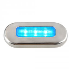 Aqua 16431-7 Cordoba Led Oblong Oval Courtesy Light - 12v - Blue With 