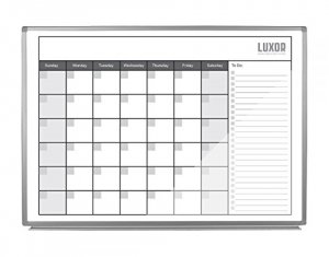 Luxor WB4836CAL 48 X 36 Magnetic Dry-erase Monthly Calendar