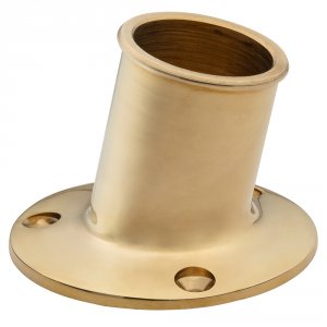 Whitecap S-5003B Top-mounted Flag Pole Socket - Polished Brass - 1-14