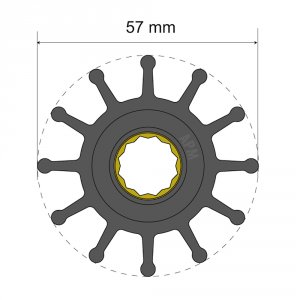 Albin 06-01-014 Albin Pump Premium Impeller Kit 57 X 16 X 48.2mm - 12 