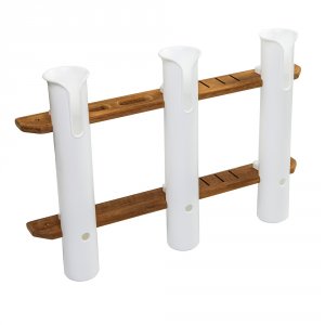 Whitecap 63449 Teak 3-rod Tournament Storage Rack