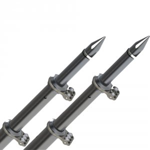 Taco OT-0318HD-BKA Taco 18' Deluxe Outrigger Poles Wrollers Silverblac