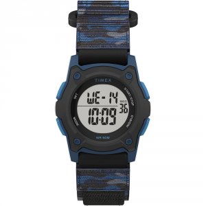 Timex TW7C77400XY Kids Digital 35mm Blue Camo Fast Wrap Watch