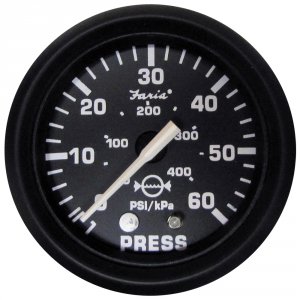 Faria 12875 Faria Euro Black 2 Water Pressure Gauge (60 Psi)