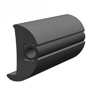 Taco V11-2423BKA50-1 Taco Flexible Vinyl Black Rub Rail 1-116 X 1-78 5