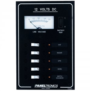 Paneltronics 9972222B Standard Dc 5 Position Breaker Panel  Meter