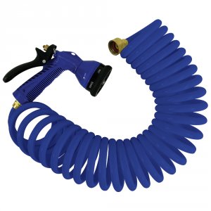 Whitecap P-0440B 1539; Blue Coiled Hose Wadjustable Nozzle