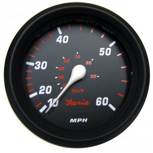 Faria 34611 Faria Professional Red 4  Speedometer (60 Mph) (pitot)