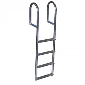 Dock DE2044F Ladder 4 Step Fixed Wide Step Welded Aluminum