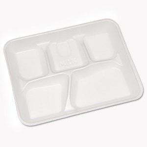 Pactiv YTHB0500SGBX Tray,sch Lunch,5cmp,bk