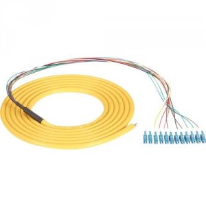 Black FOPT50S1-LC-12YL-3 Fo Pigtail, 12 Strand, Lc Sm , Yellow, 3m