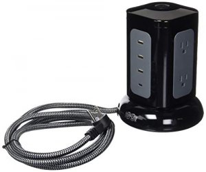 Tripp TLP606UCTOWER Surge Protector Tower 6outlet