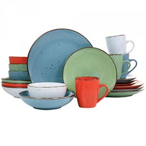 Elama ELM-EVELYN Evelyn 20 Piece Mix And Match Round Stoneware Dinnerw