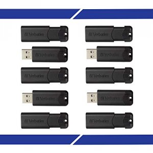 Verbatim 70902 32gb Pinstripe Usb 3.0 Flash Drive, Business 10pk, Blac