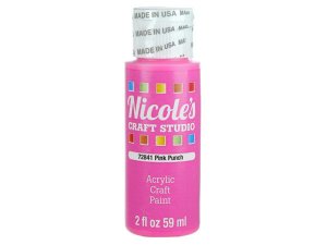 Bulk CH794 Nicoles 2 Oz Acrylic Craft Paint In Pink Punch