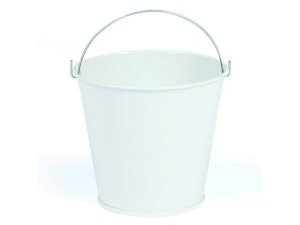 Bulk FB786 Small White Tin Pail With Handle