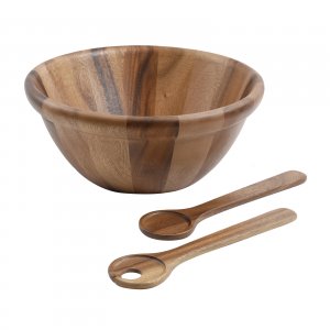 Gibson 122943.03 Elite Walnut 3-piece Edged Bowl With 2 Servers Set, W