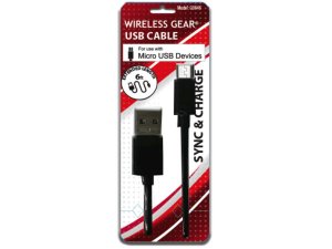 Bulk EC508 Wireless Gear 6 Ft Sync  Charger Black Micro Usb Cable