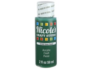 Bulk CH711 Nicoles 2 Oz Acrylic Craft Paint In Grass Green