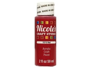 Bulk CH686 Nicoles 2 Oz Acrylic Craft Paint In Red