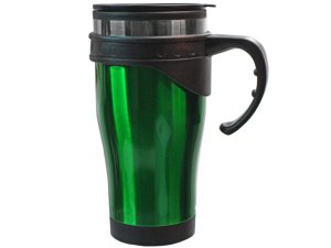 Bulk GX157 16 Oz Green Stainless Steel Travel Mug With Handle In Gift 