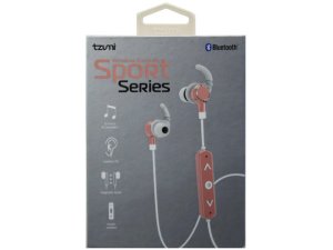 Bulk EC477 Tzumi Sport Series Bluetooth Earbuds In Rose Gold