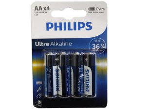 Bulk DA195 Philips Ultra Alkaline 4 Pack Aa Battery