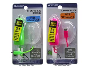 Bulk HA589 Assorted Micro Usb  Iphone Car Chargers In Countertop Displ