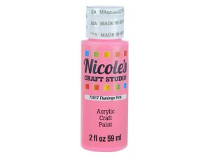 Bulk CH707 Nicoles 2 Oz Acrylic Craft Paint In Flamingo Pink