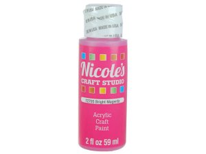 Bulk CH702 Nicoles 2 Oz Acrylic Craft Paint In Bright Magenta