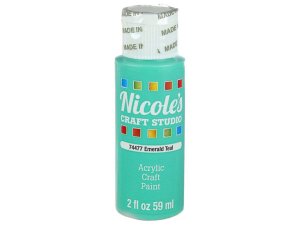 Bulk CH781 Nicoles 2 Oz Acrylic Craft Paint In Emerald Teal