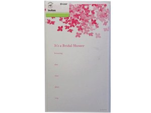 Bulk GB207 10ct Pink Hydrangea Bridal Shower Invitation Set