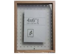 Bulk PH560 7quot; X 9quot; Shadow Box With Peg Board Natural Photo Fra