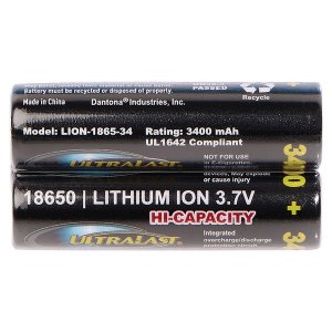 Ultralast UL1865-34-2P 2pk 18650-34 Rtl Crd Batt