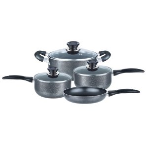 Brentwood BPS-207G 7pc Alum Cookware Set Gry