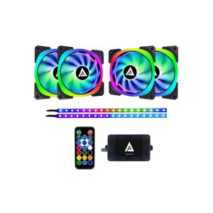 Apevia LP412L2S-RGB Lp412l2s-rgb Lunar Pro 120mm Silent Addressable Rg