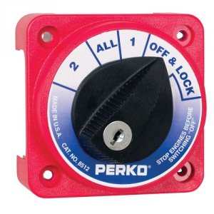 Perko 8512DP Compact Medium Duty Battery Selector Switch Wkey Lock