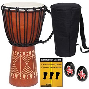 X8 X8-DJ-GRV-BKP Groove Djembe Drum With Bag, Shakers  Djembe 101 Less