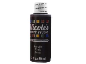 Bulk CH703 Nicoles 2 Oz Acrylic Craft Paint In Bittersweet Chocolate