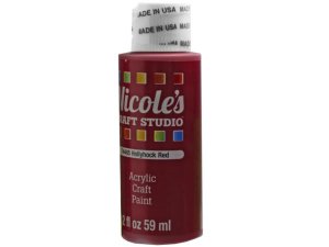 Bulk CH785 Nicoles 2 Oz Acrylic Craft Paint In Hollyhock Red