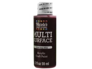 Bulk CH738 Nicoles 2 Oz Acrylic Multi Surface Craft Paint In Deep Wine