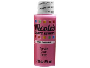 Bulk CH697 Nicoles 2 Oz Acrylic Craft Paint In Twinkle Pink